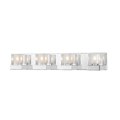 4 Light Fallon 28" Bathroom Vanity Light, Chrome