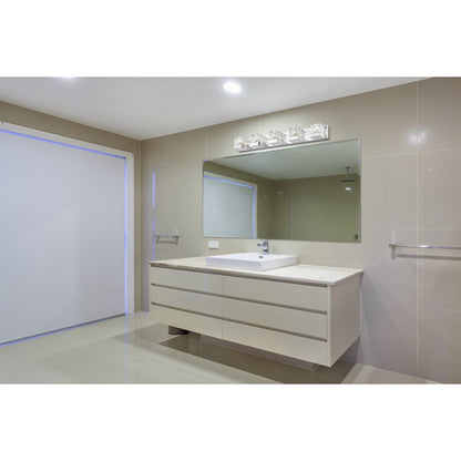 5 Light Fallon 34" Bathroom Vanity Light, Chrome