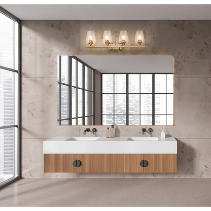 Z-Lite Joliet 4 Light Vanity, Burnished Brass/Clear