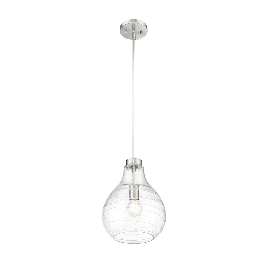 1 Light 10" Pendant, Brushed Nickel