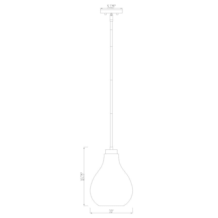 1 Light 10" Pendant, Modern Gold