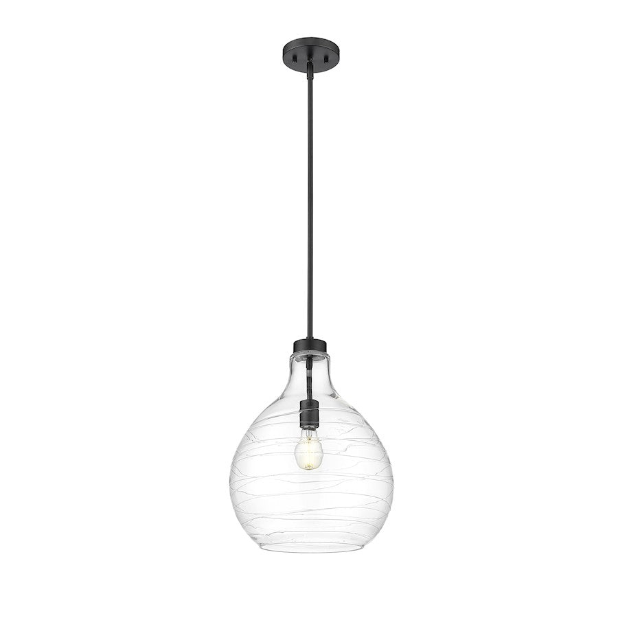 1 Light 13" Pendant, Matte Black
