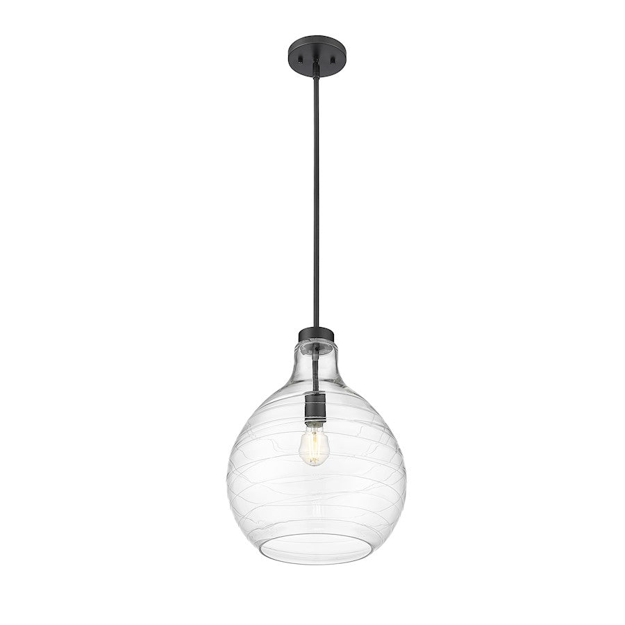 1 Light 13" Pendant, Matte Black