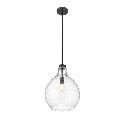 1 Light 13" Pendant, Matte Black