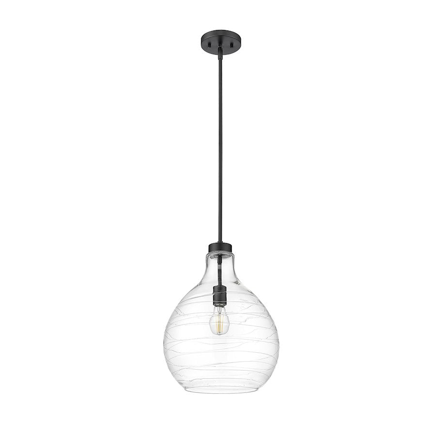 1 Light 13" Pendant, Matte Black