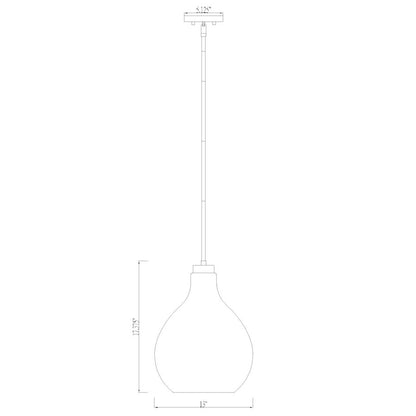 1 Light 13" Pendant, Matte Black