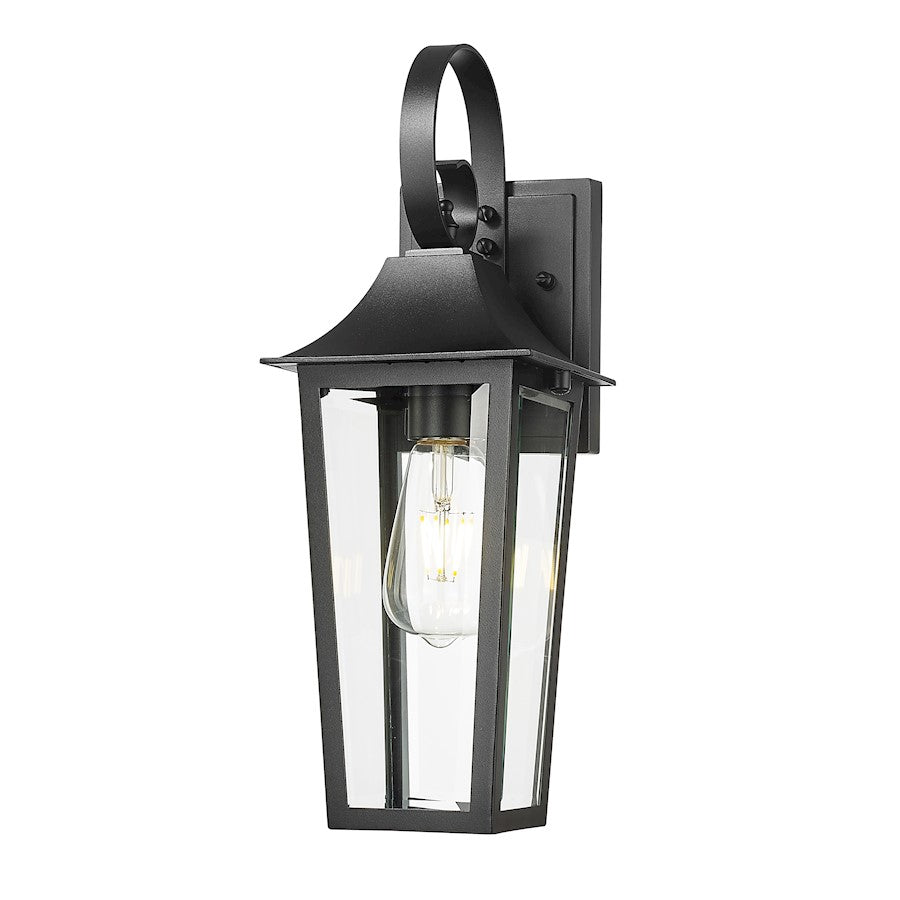 Z-Lite Gannon 1 Light 6" Outdoor Wall Light, Black/Clear Beveled - 5008S-BK