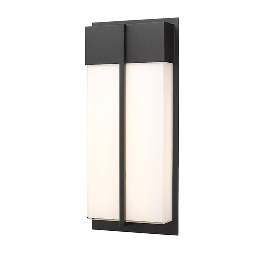 Z-Lite Nyx 2 Light 18" Outdoor Wall Light, Black/Gloss Opal - 5014M-BK-LED