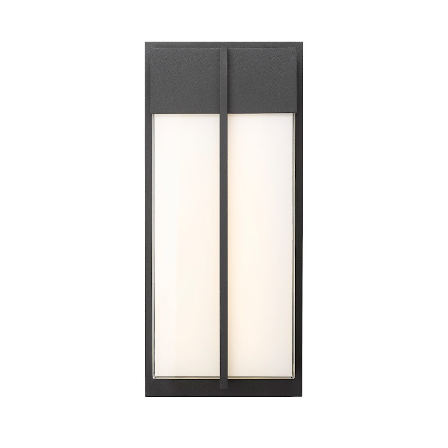 Z-Lite Nyx 2 Light 18" Outdoor Wall Light, Black/Gloss Opal