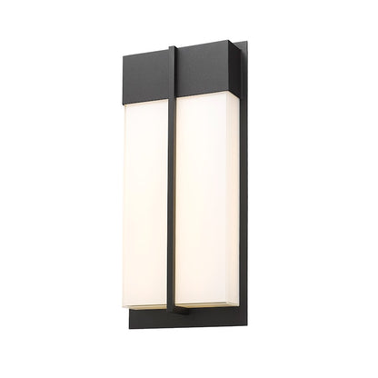 Z-Lite Nyx 2 Light 18" Outdoor Wall Light, Black/Gloss Opal