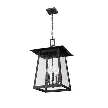 Z-Lite Rainer 5Lt 15.5" Outdoor Chain Ceiling Mount, Black/Seedy