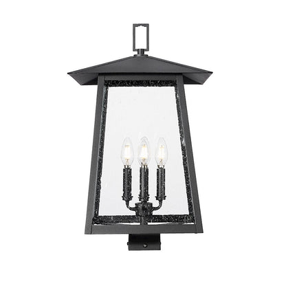 Z-Lite Rainer 4Lt 13.5" Outdoor Post/Square, Black/Seedy