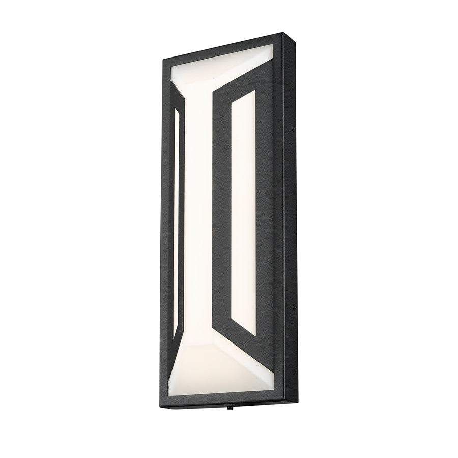 Z-Lite Banff 2Lt 16" Outdoor Wall Light, Sand Black/Opal Etched