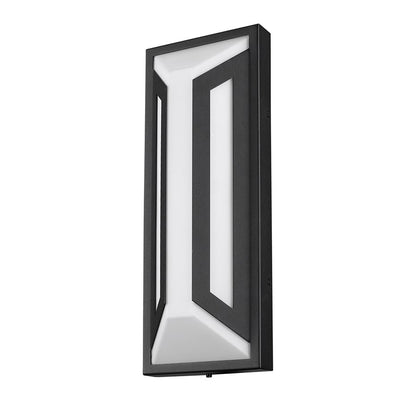 Z-Lite Banff 2Lt 16" Outdoor Wall Light, Sand Black/Opal Etched