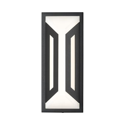 Z-Lite Banff 2Lt 12" Outdoor Wall Light, Sand Black/Opal Etched