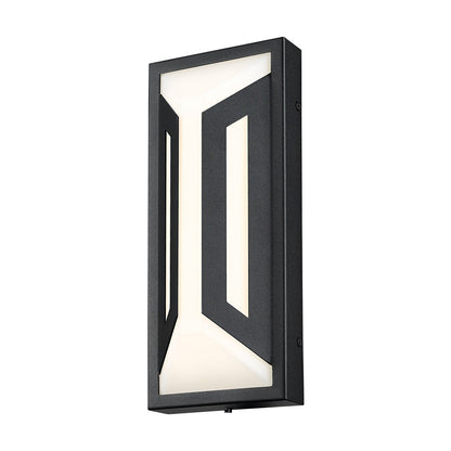 Z-Lite Banff 2Lt 12" Outdoor Wall Light, Sand Black/Opal Etched