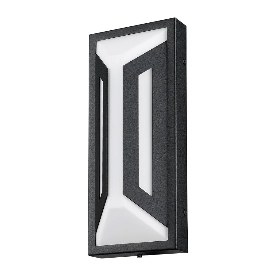 Z-Lite Banff 2Lt 12" Outdoor Wall Light, Sand Black/Opal Etched