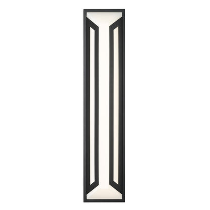 Z-Lite Banff 2Lt 28" Outdoor Wall Light, Sand Black/Opal Etched