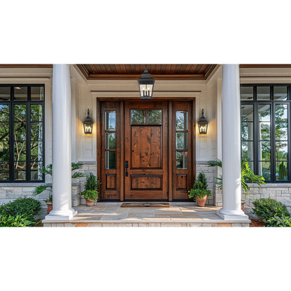 Z-Lite Raphael 3 Light Outdoor Wall Light, Sand Black/Clear Seedy