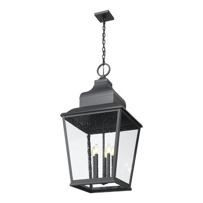 Z-Lite Raphael 5Lt Outdoor Chain Mount Ceiling, Black/Clear Seedy