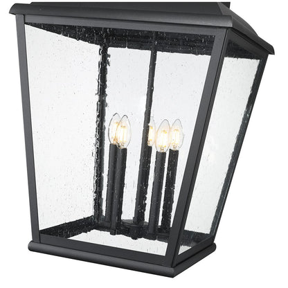 Z-Lite Raphael 5Lt Outdoor Chain Mount Ceiling, Black/Clear Seedy