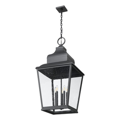 Z-Lite Raphael 5Lt Outdoor Chain Mount Ceiling, Black/Clear Seedy