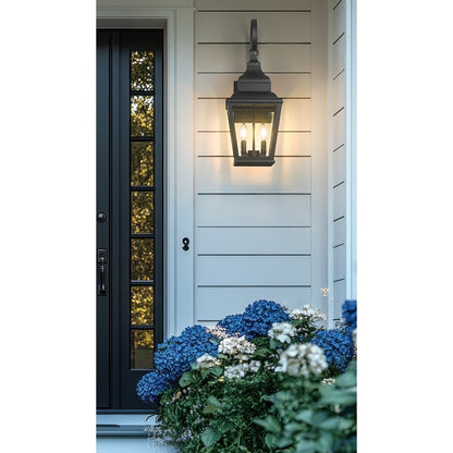 Z-Lite Raphael 2 Light Outdoor Wall Light, Sand Black/Clear Seedy