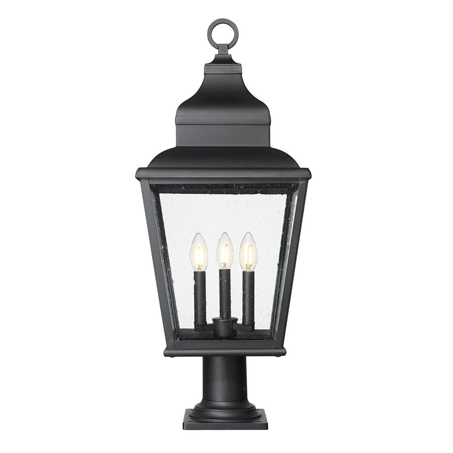 Z-Lite Raphael 3Lt 30" Outdoor Pier Mount, Black/Clear Seedy