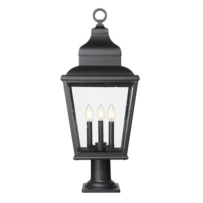 Z-Lite Raphael 3Lt 30" Outdoor Pier Mount, Black/Clear Seedy