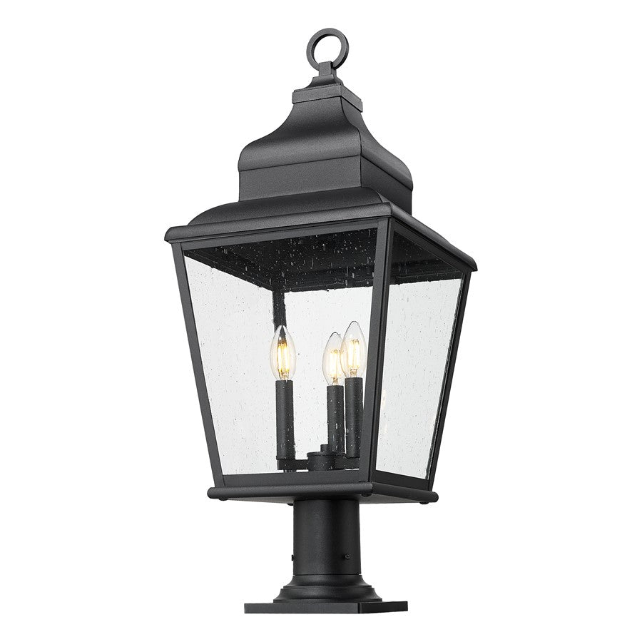 Z-Lite Raphael 3Lt 30" Outdoor Pier Mount, Black/Clear Seedy
