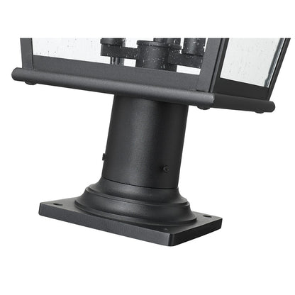 Z-Lite Raphael 3Lt 30" Outdoor Pier Mount, Black/Clear Seedy