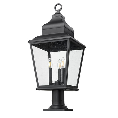 Z-Lite Raphael 3Lt 30" Outdoor Pier Mount, Black/Clear Seedy
