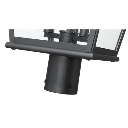 Z-Lite Raphael 3Lt 28" Outdoor Post Mount, Sand Black/Clear Seedy