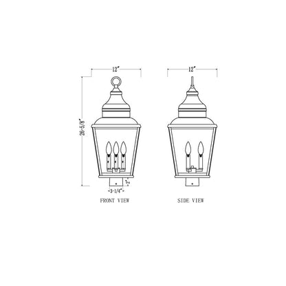 Z-Lite Raphael 3Lt 27" Outdoor Post Mount, Sand Black/Clear Seedy