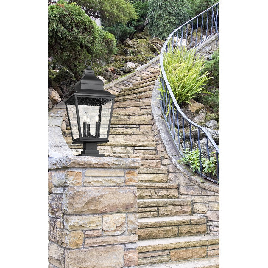 Z-Lite Raphael 3Lt 30" Outdoor Pier Mount/Square, Black/Seed