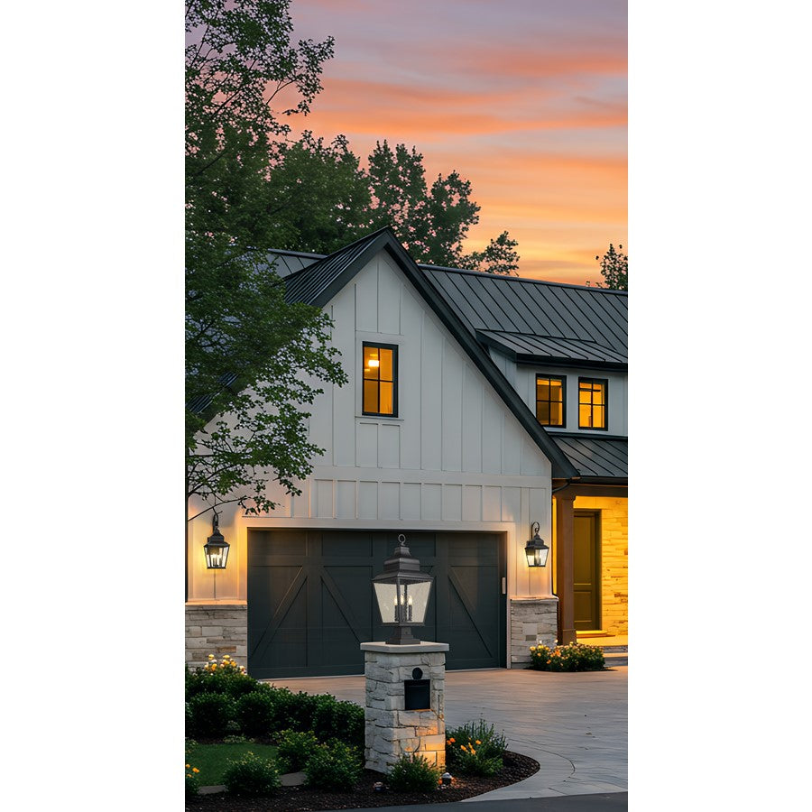 Z-Lite Raphael 3Lt 30" Outdoor Pier Mount/Square, Black/Seed