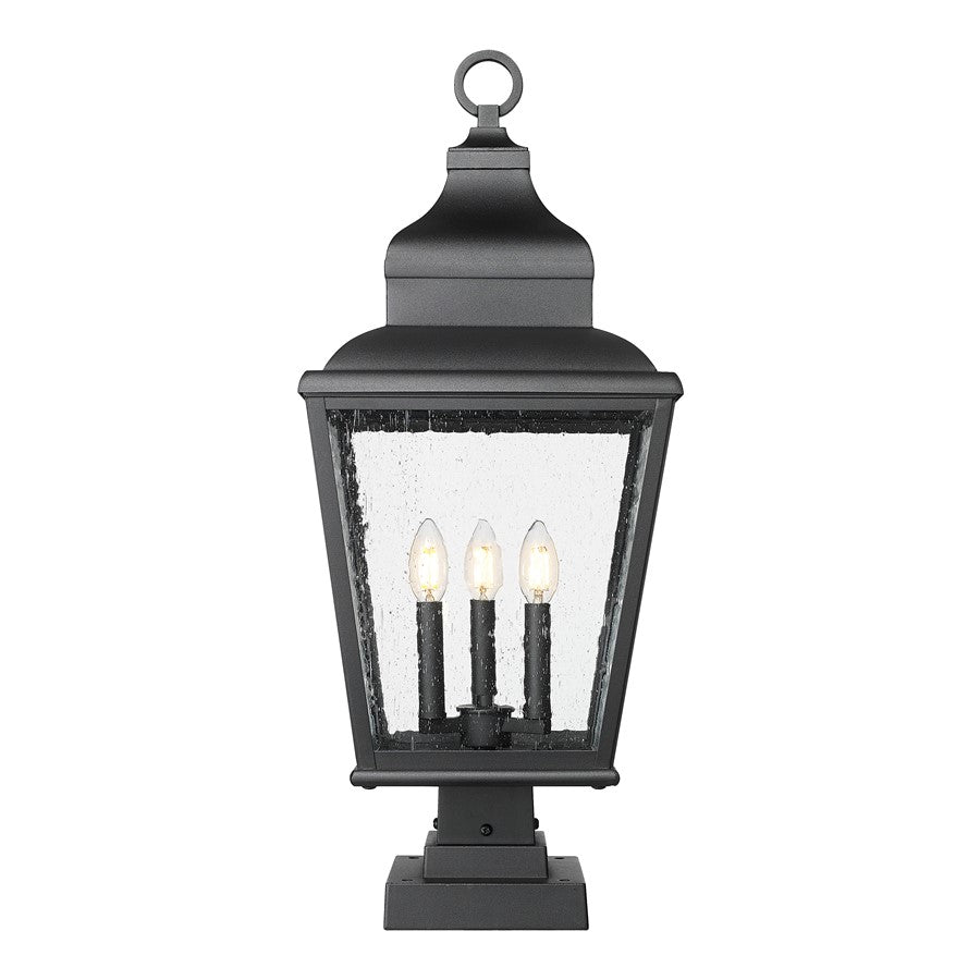 Z-Lite Raphael 3Lt 30" Outdoor Pier Mount/Square, Black/Seed