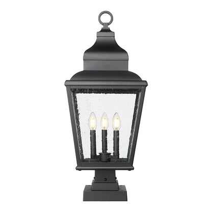 Z-Lite Raphael 3Lt 30" Outdoor Pier Mount/Square, Black/Seed