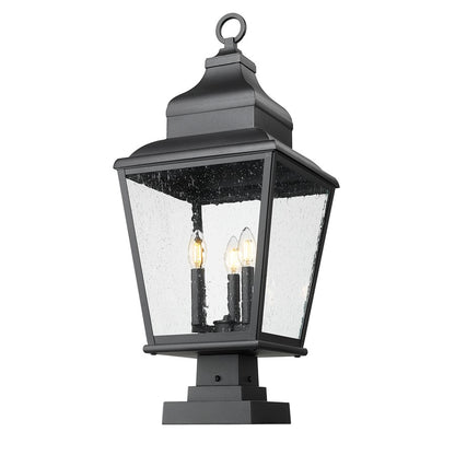 Z-Lite Raphael 3Lt 30" Outdoor Pier Mount/Square, Black/Seed