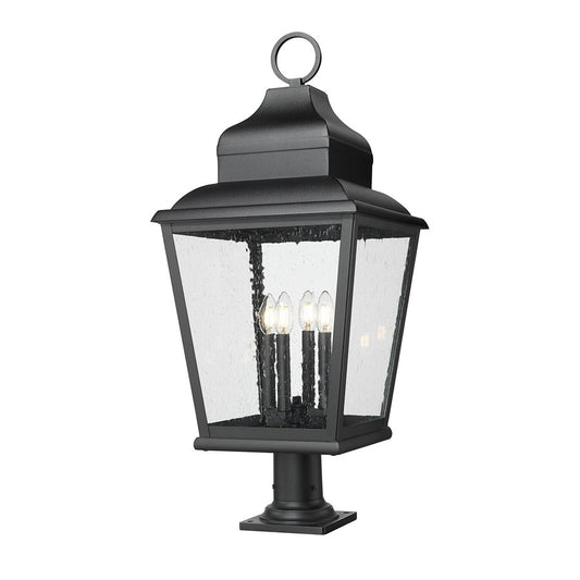 Z-Lite Raphael 4Lt 35" Outdoor Pier Mount, Black/Seed - 5029PHXLR-533PM-BK