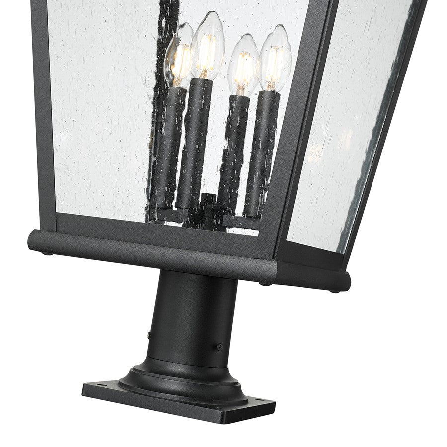 Z-Lite Raphael 4Lt 35" Outdoor Pier Mount, Black/Seed