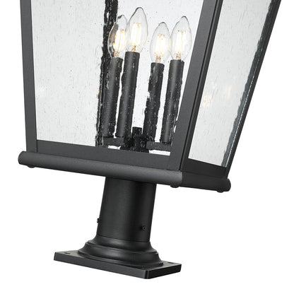 Z-Lite Raphael 4Lt 35" Outdoor Pier Mount, Black/Seed