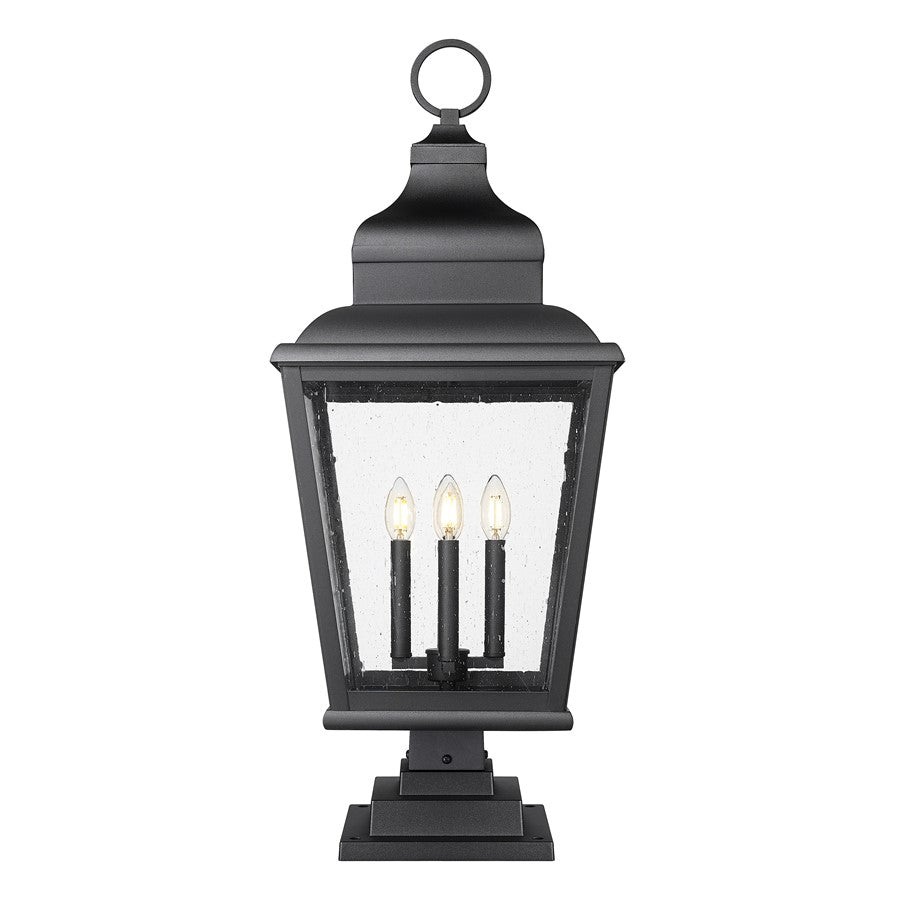 Z-Lite Raphael 4Lt 35" Outdoor Square Pier Mount, Black/Seed