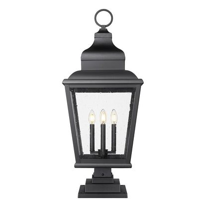 Z-Lite Raphael 4Lt 35" Outdoor Square Pier Mount, Black/Seed
