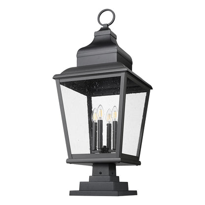 Z-Lite Raphael 4Lt 35" Outdoor Square Pier Mount, Black/Seed