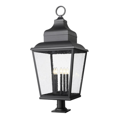 Z-Lite Raphael 5Lt 43" Outdoor Pier Mount, Black/Seed - 5029PHXXLR-533PM-BK