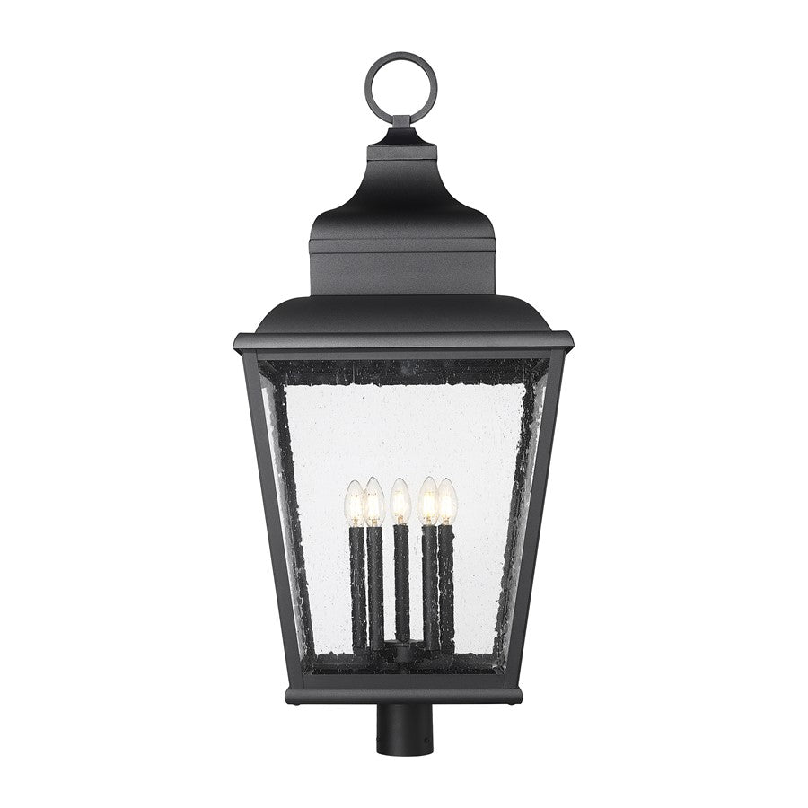 Z-Lite Raphael 5Lt 41" Outdoor Post Mount, Black/Clear Seedy