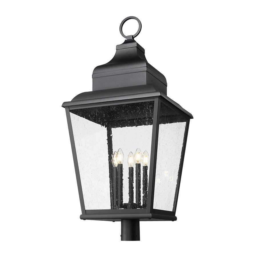 Z-Lite Raphael 5Lt 41" Outdoor Post Mount, Black/Clear Seedy