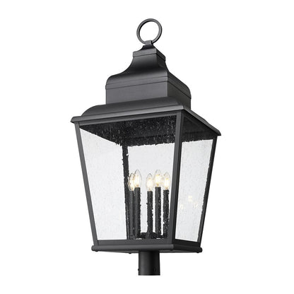 Z-Lite Raphael 5Lt 41" Outdoor Post Mount, Black/Clear Seedy