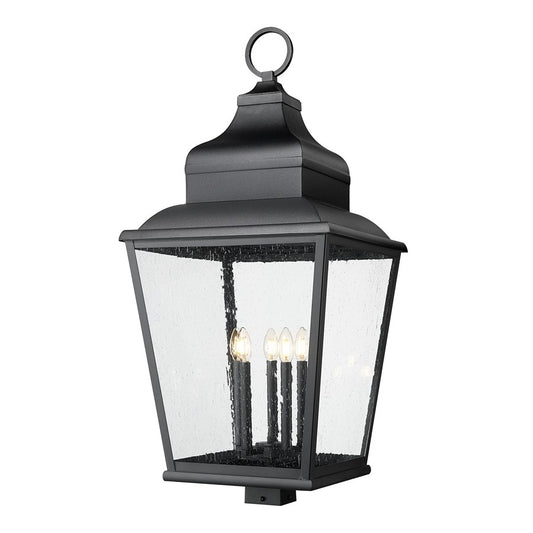 Z-Lite Raphael 5Lt 40" Outdoor Post Mount, Black/Clear Seedy - 5029PHXXLS-BK